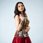 Ajrakh Corset  Chaniya Choli