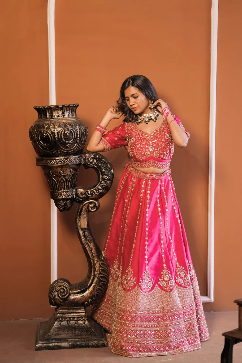 Pink Heritage Lehenga