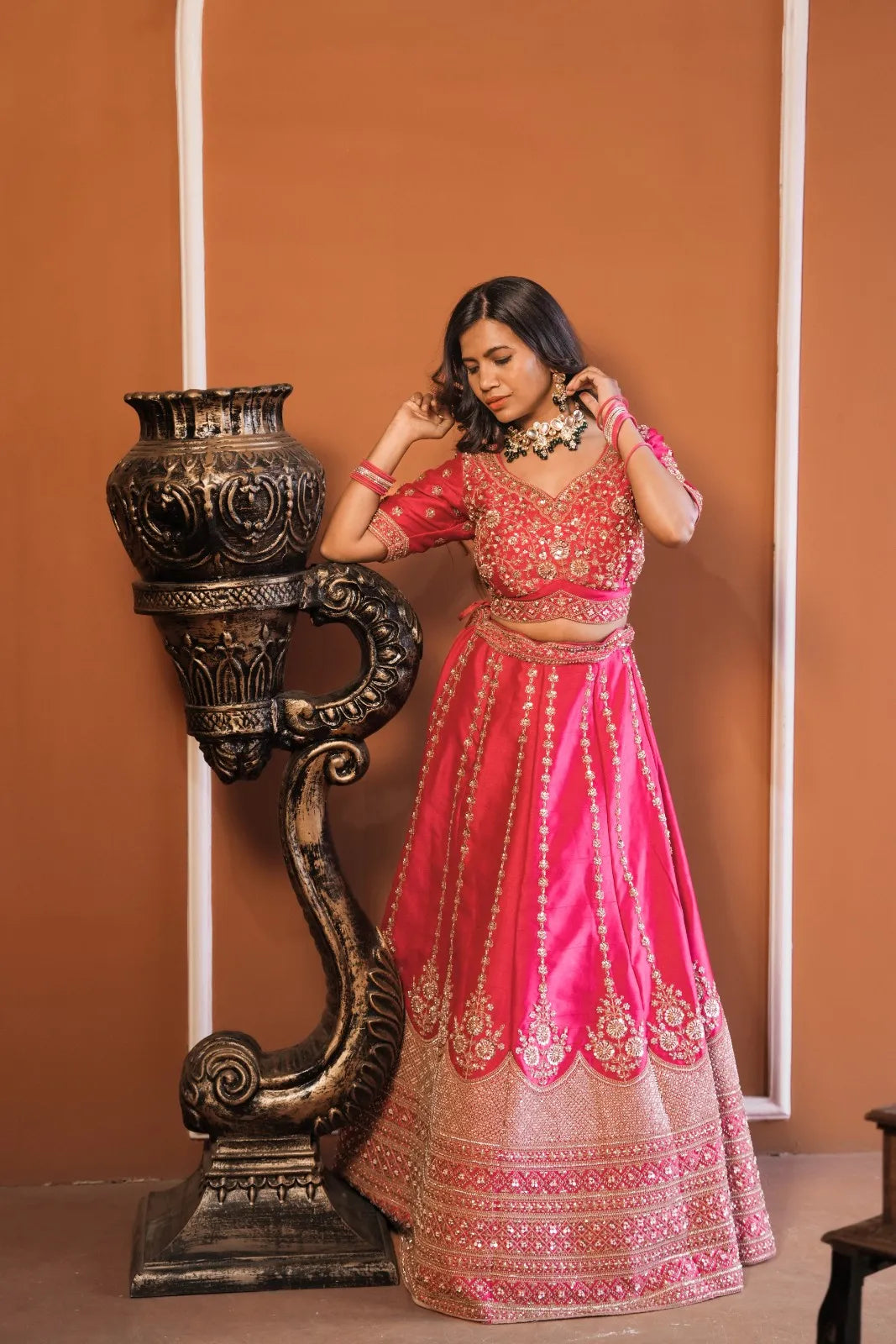 Pink Heritage Lehenga