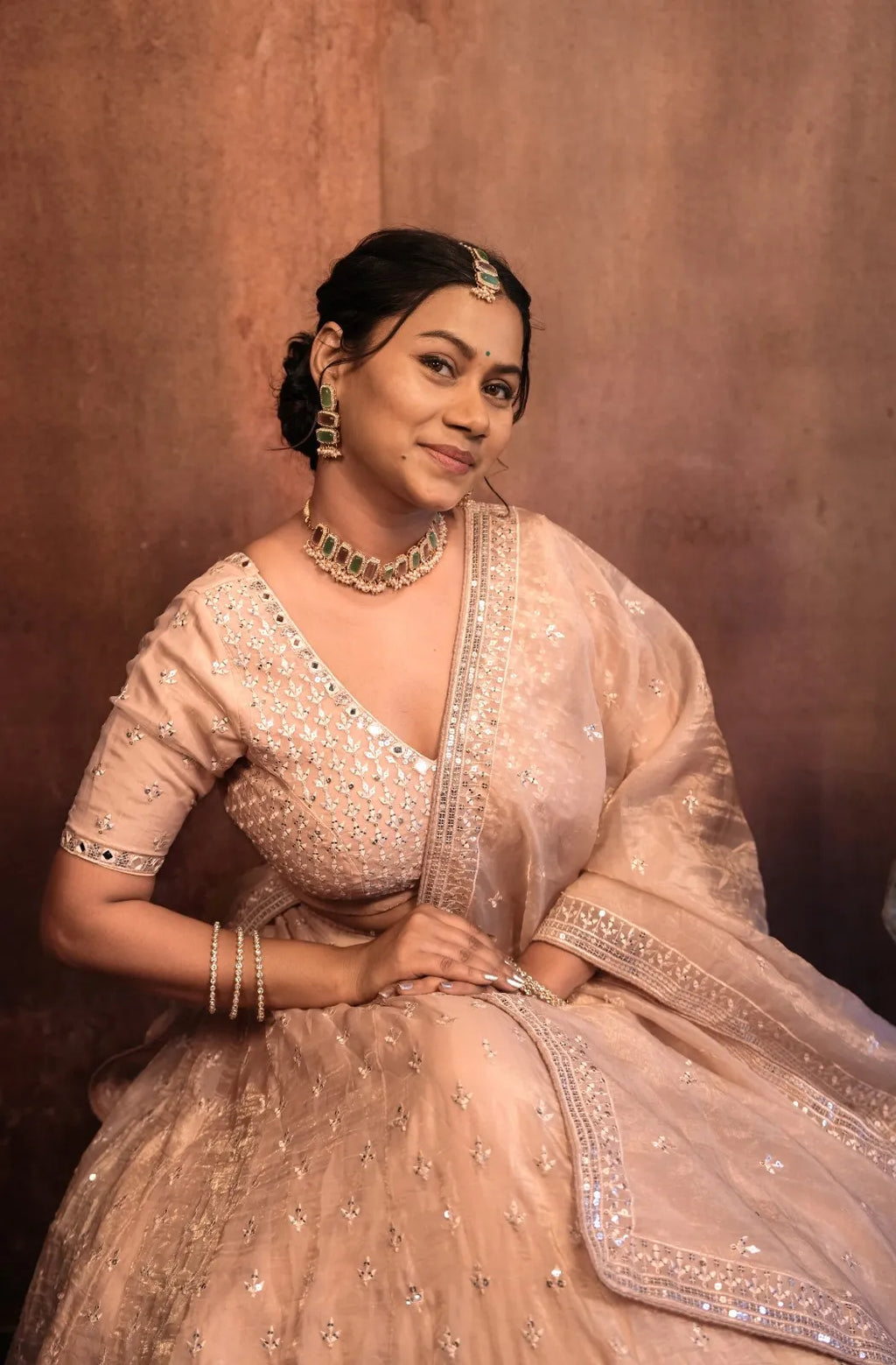 Champagne Glow Bridal Set
