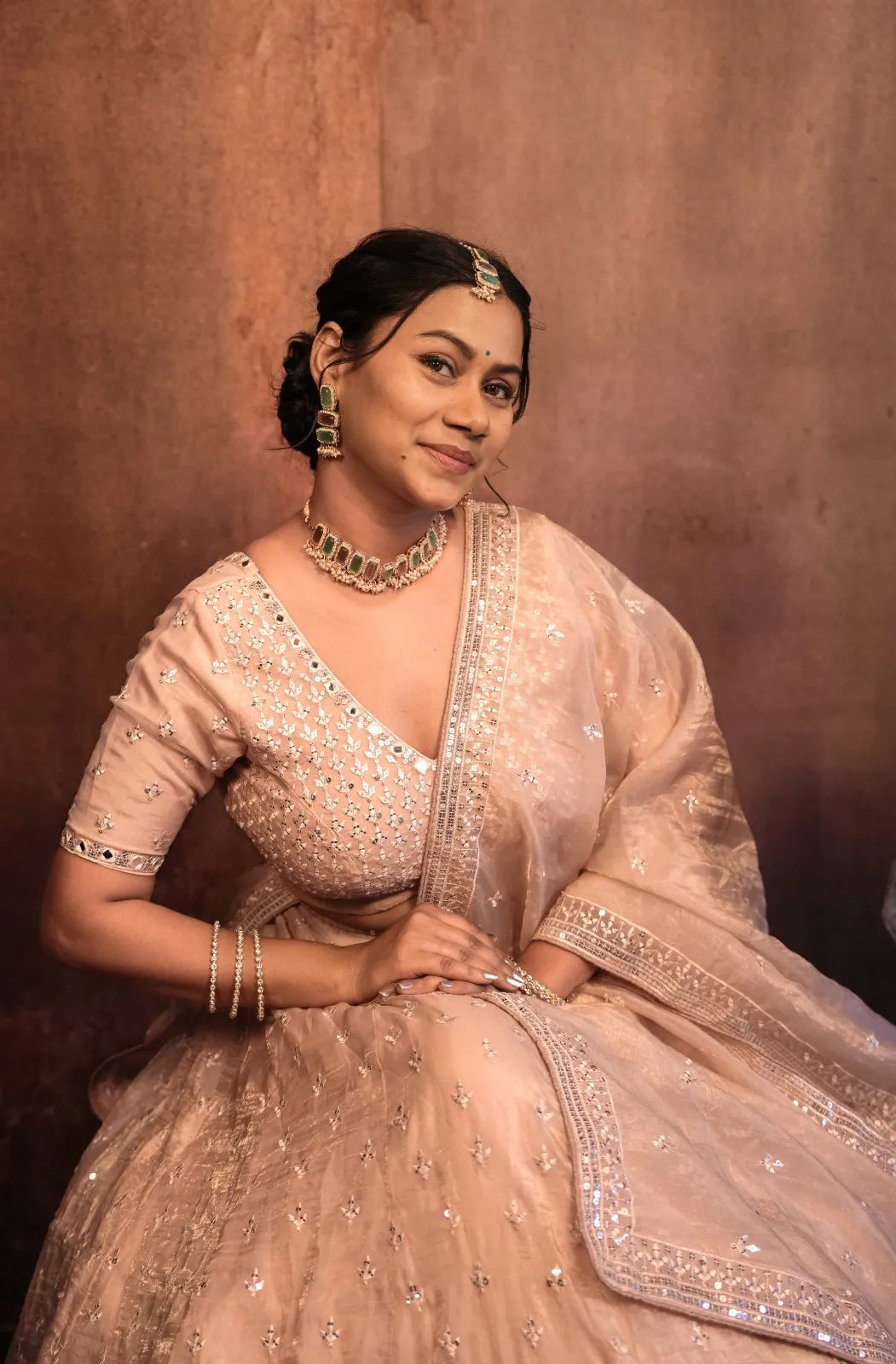 Champagne Glow Bridal Set