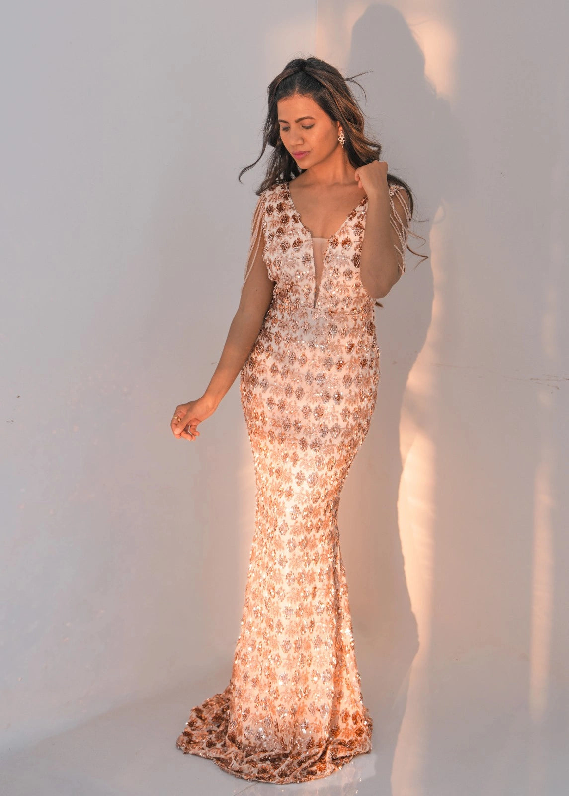 Champagne Gold Glam Mermaid Gown