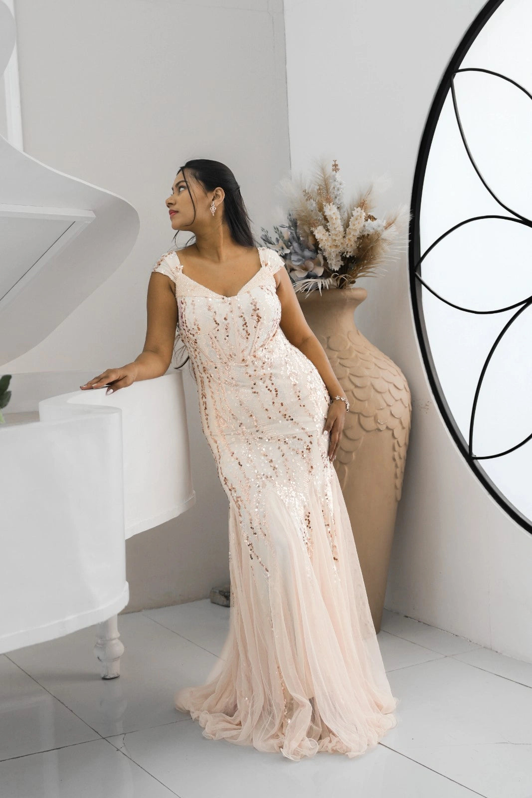 Blush Pink Mermaid Gown