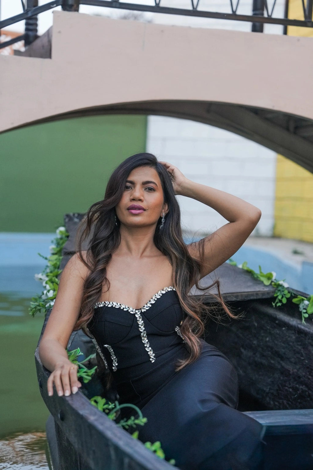 Black Fitted Tube Gown