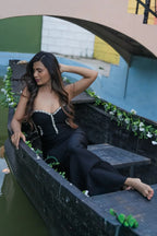 Black Fitted Tube Gown