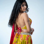 Lime Green Floral Chaniya Choli