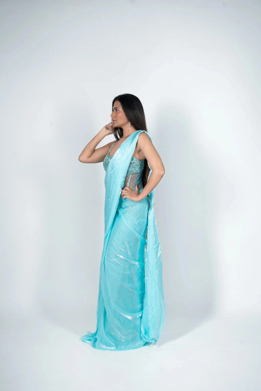 Aqua Drape Saree