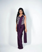 Purple Drape Saree