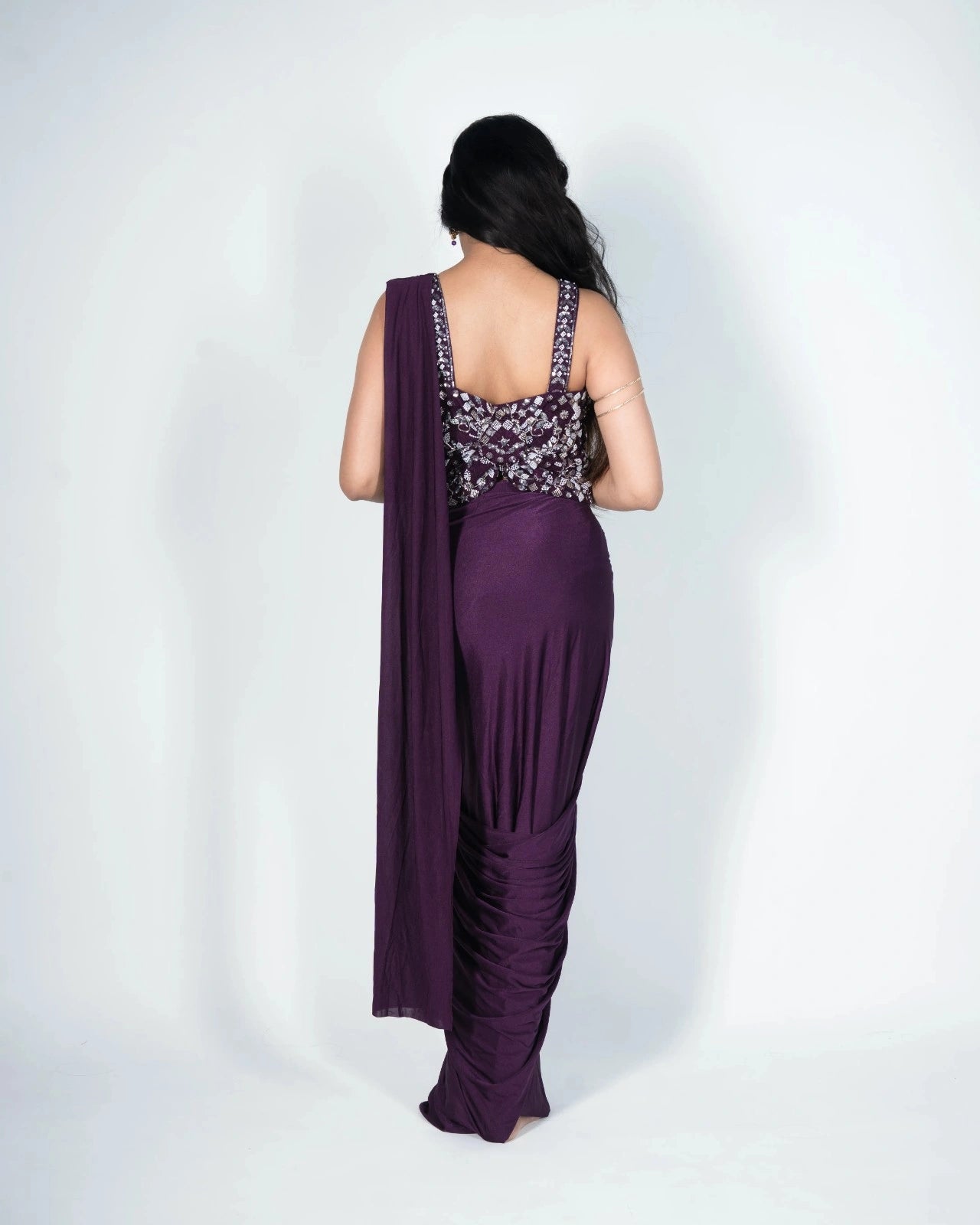 Purple Drape Saree