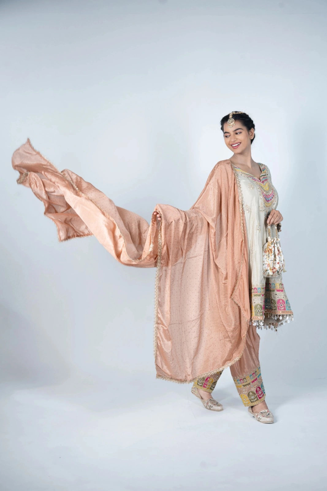 Peach Kurta Set