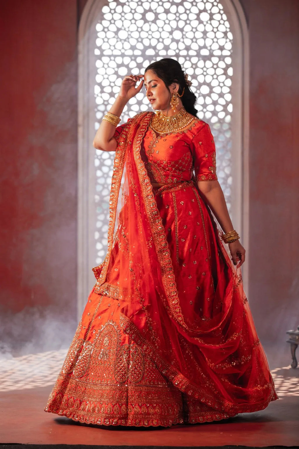 Rust Royal Lehenga