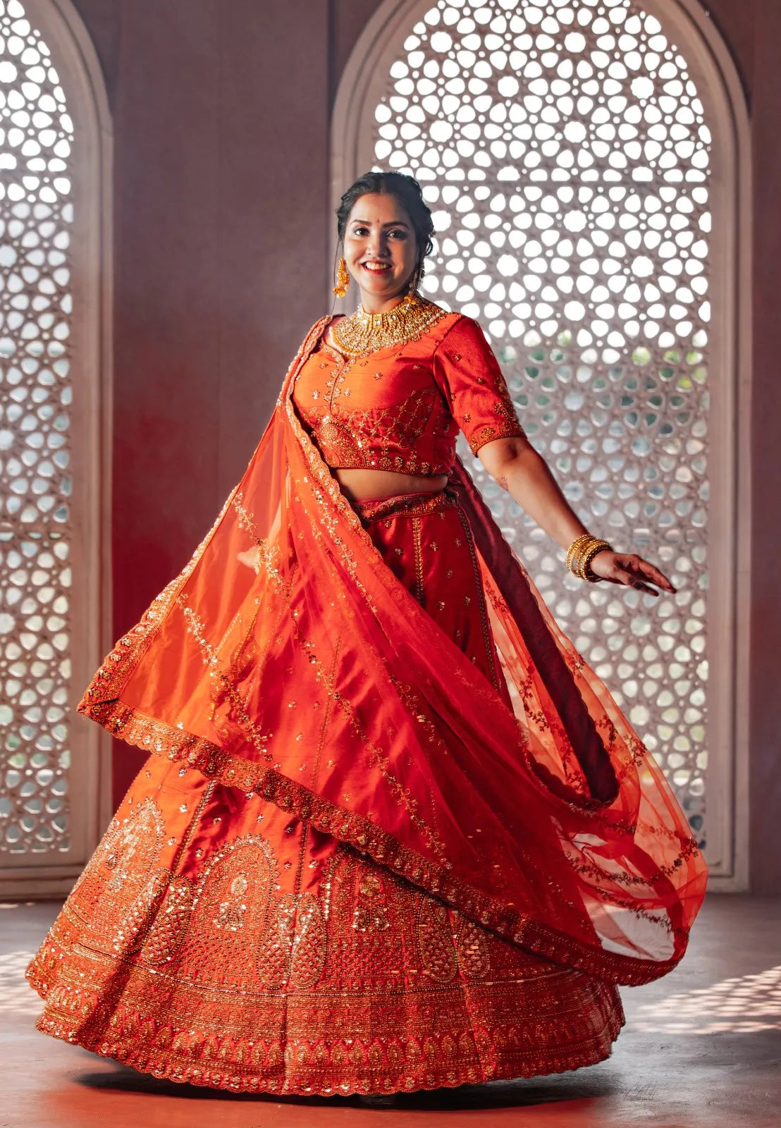 Rust Royal Lehenga