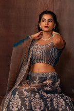 Royal Ash Grey Lehenga