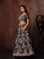 Royal Ash Grey Lehenga