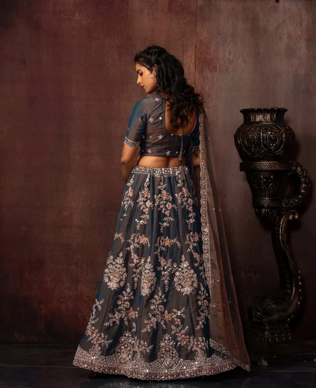 Royal Ash Grey Lehenga