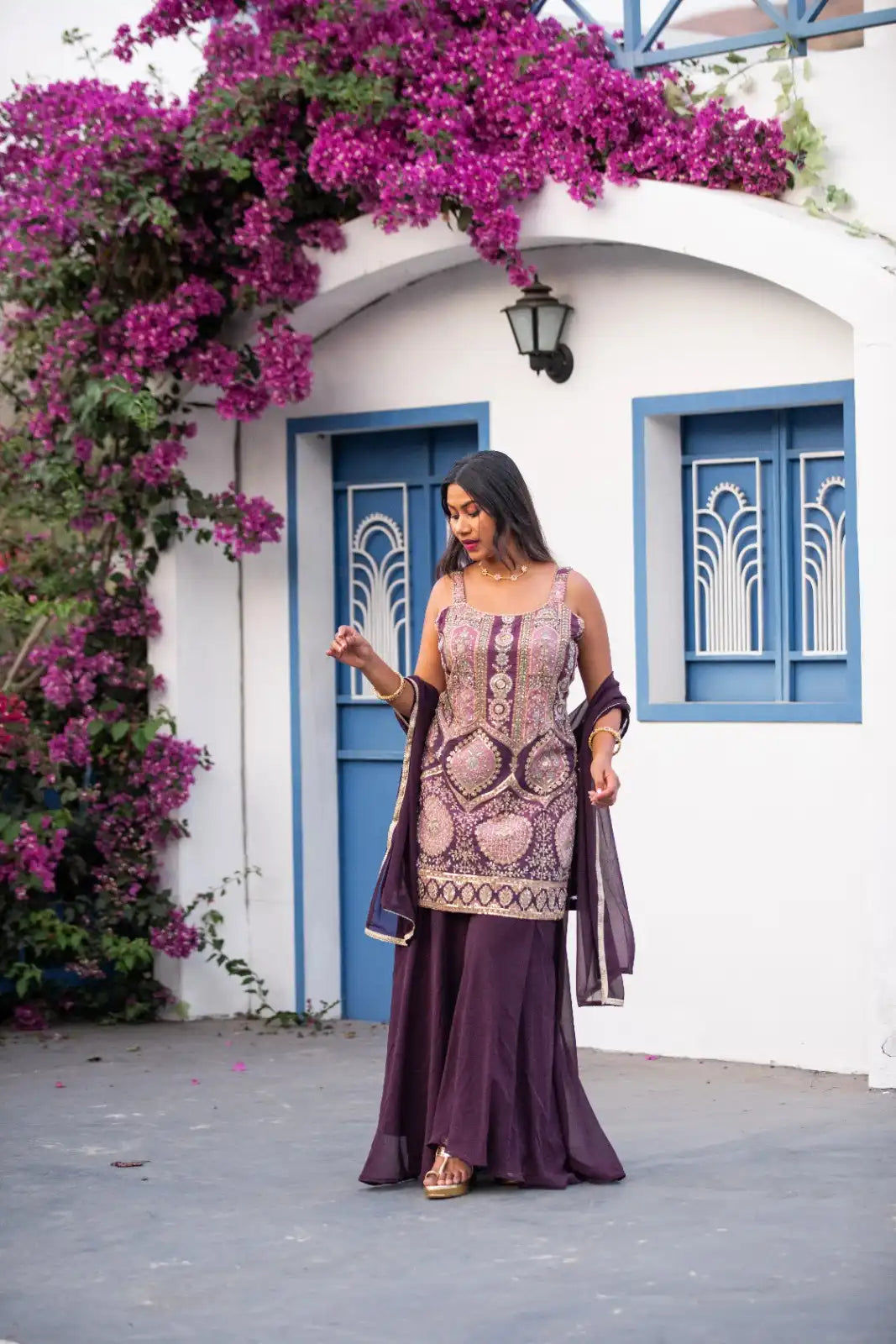 Purple Sharara Dress