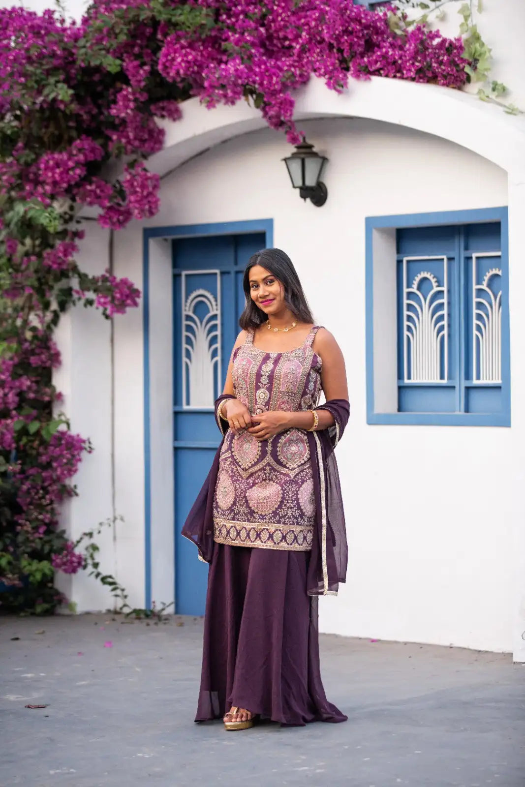 Purple Sharara Dress