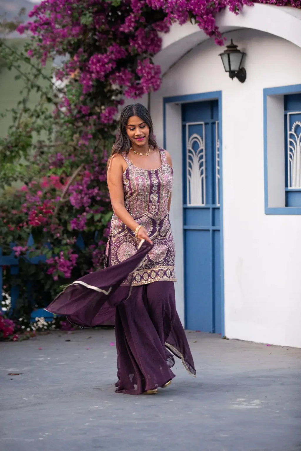 Purple Sharara Dress
