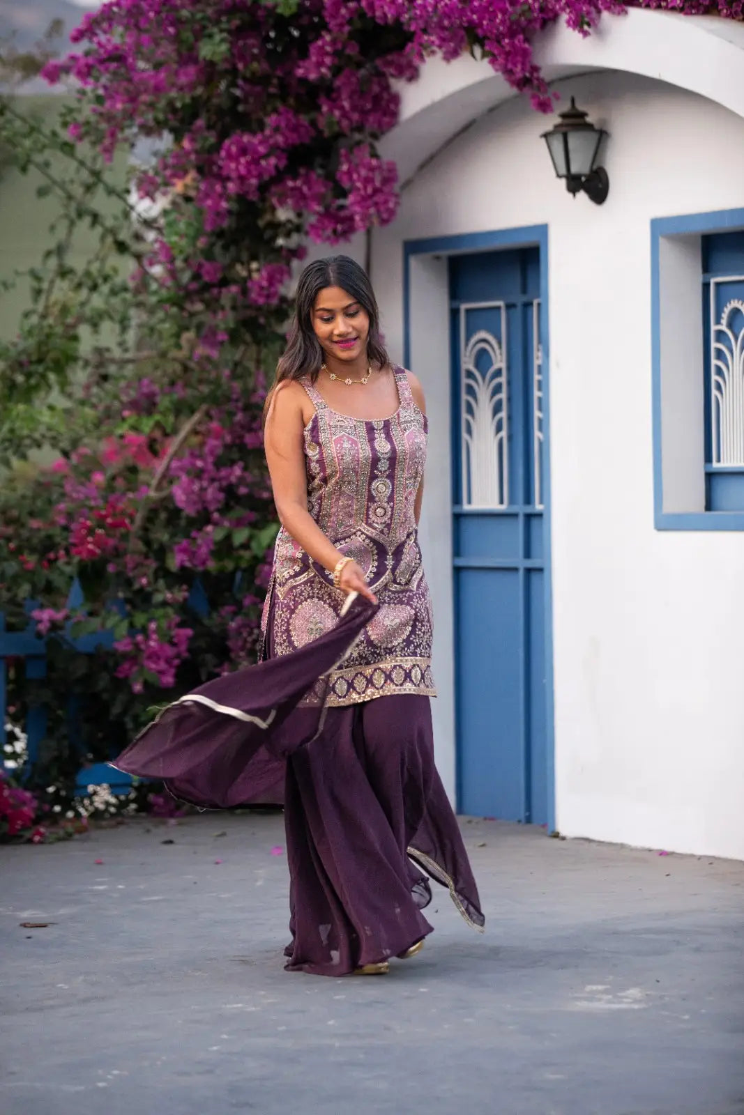 Purple Sharara Dress