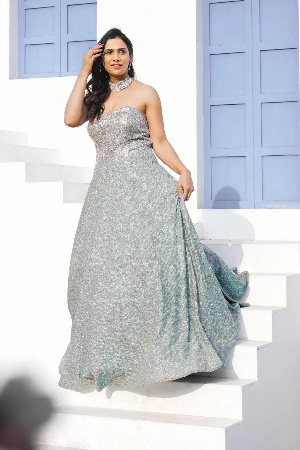 Teal Shimmer Gown