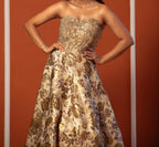 Golden Blossom Tube Gown
